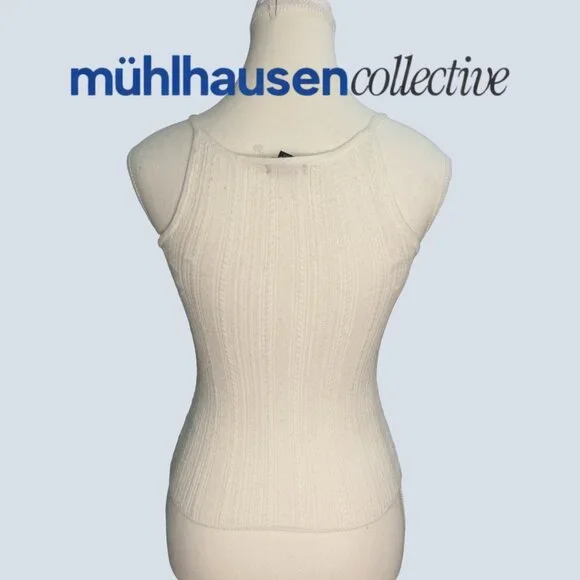 Wild Fable Cream Ribbed Knit Tank Top - Picture 3 of 4